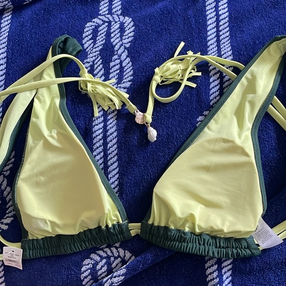 Aerie tropical bikini  swim top in green and lime size Large - Picture 2 of 5